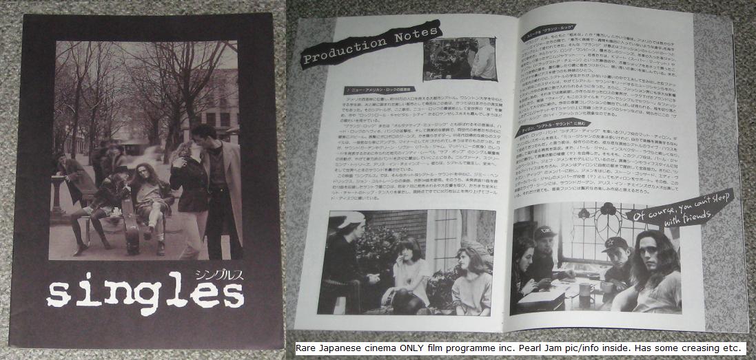PEARL JAM - Singles - cinema movie program - Programme Concert