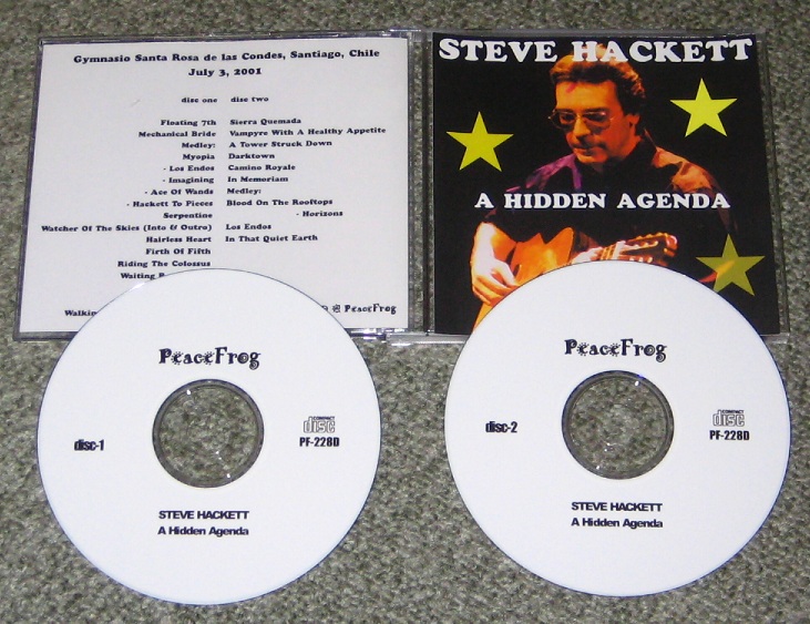 GENESIS (STEVE HACKETT) - A Hidden Agenda - 3 July 2001 - Disque CD x 2